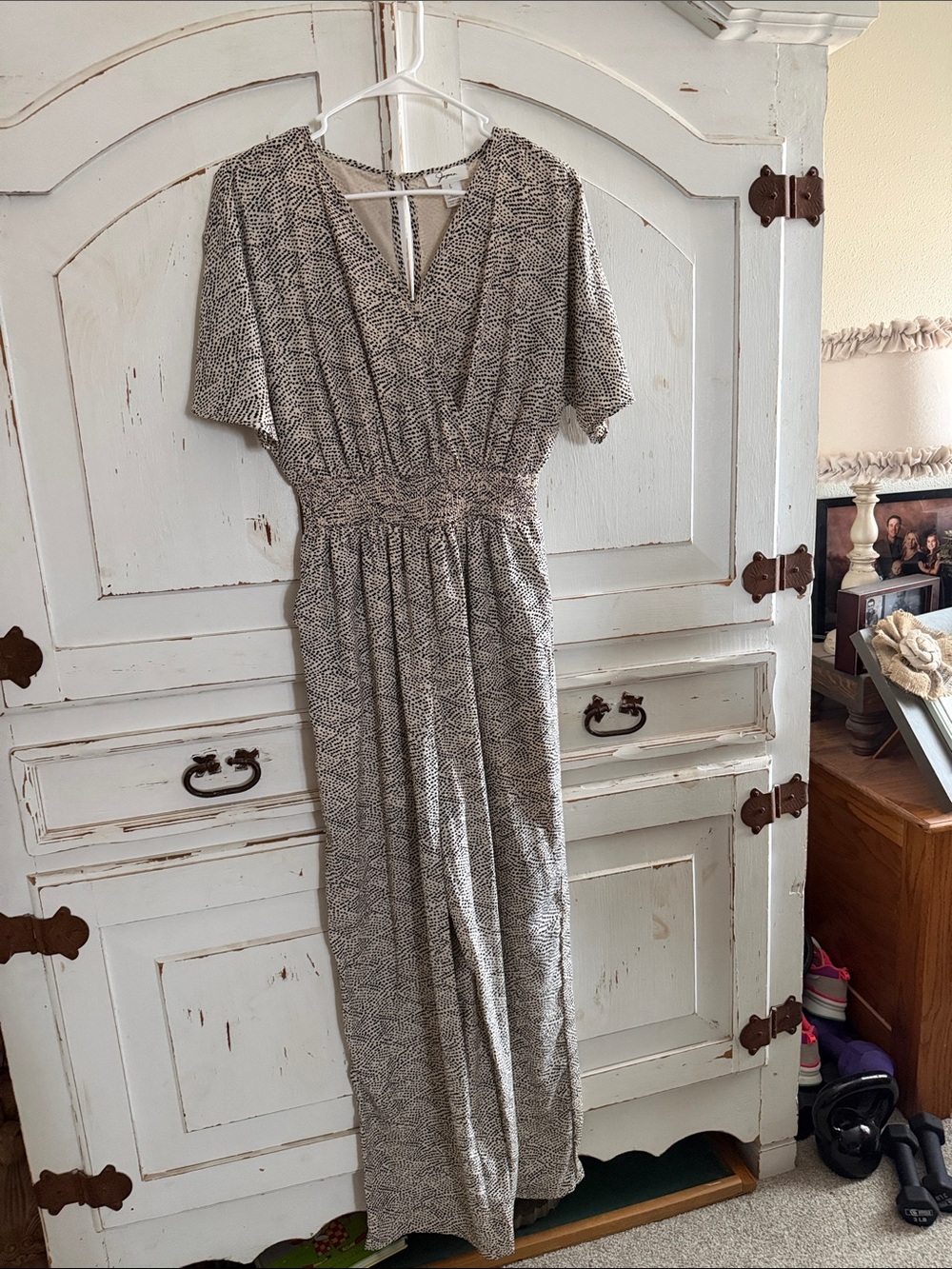 Womens Black & White Patterned jumpsuit - Japna brand size large